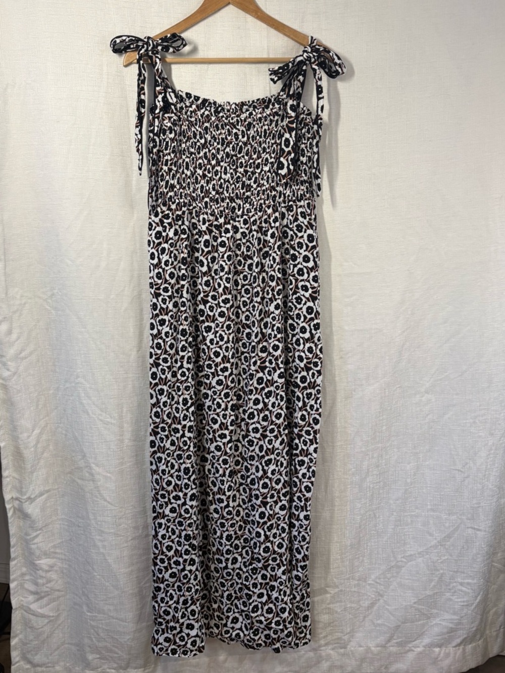Diane von Furstenberg for Target Smocked Tie‑Strap Midi Dress – Size Large - Picture 2 of 8